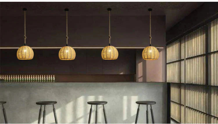 American Round Hemp Rope Chandelier Pendant