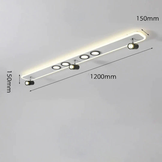 Creative Spotlight Led Ceiling Lamp Living Room Cloakroom Nordic Minimalist Strip White / L120Cm -