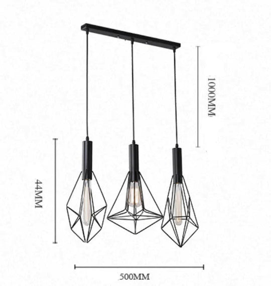 Decorative Chandelier Creative Post - Modern Restaurant Bar Iron Single Dia Deng Retro Lamps Pendant