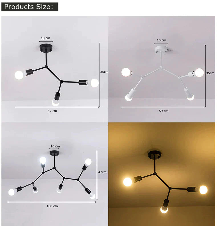 Multi Heads Pendant Lights Led Lamp Retro Industrial Luminaria Personality Lamparas For Living Room