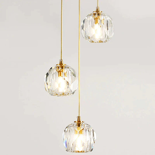 Modern Simple Personality Crystal Ball Restaurant Chandelier Creative Bar Corridor Duplex Staircase