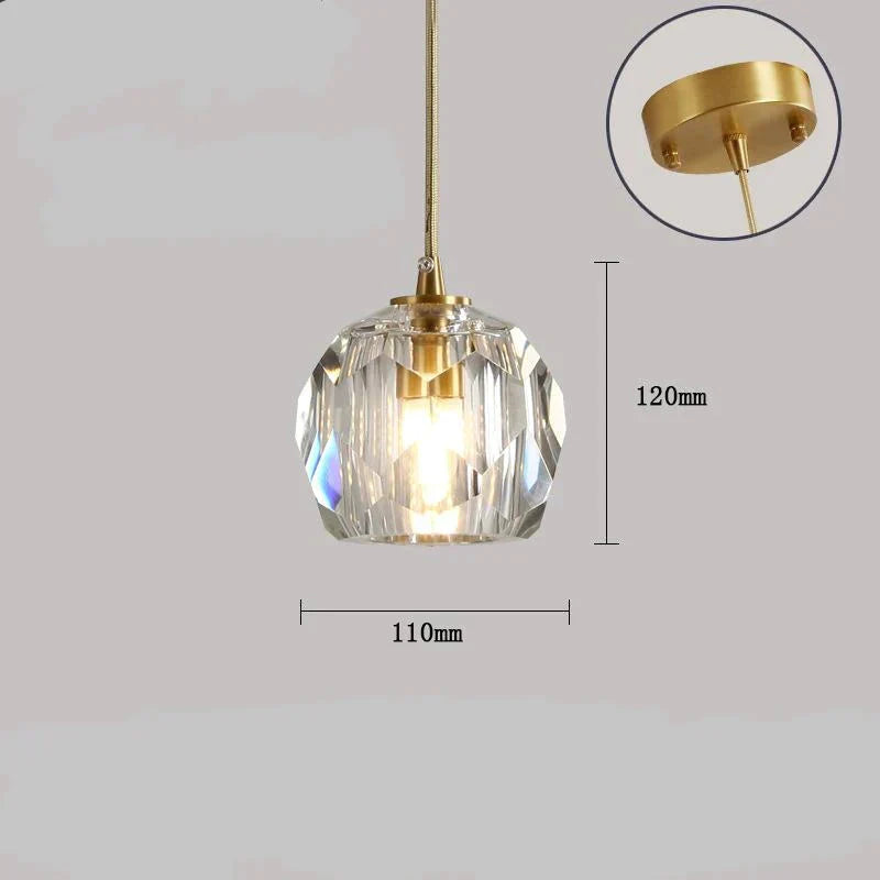 Modern Simple Personality Crystal Ball Restaurant Chandelier Creative Bar Corridor Duplex Staircase