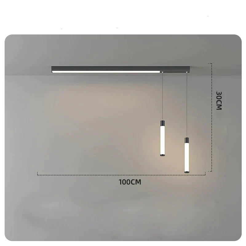 Restaurant Chandelier Modern Minimalist Nordic Table Bar Office Led Long Lamp Lamps A Black /