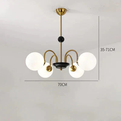 Wrought Iron Medieval Light Luxury Magic Bean Lamp Nordic Glass Chandelier Bedroom Living Room