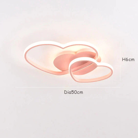 Modern Warm And Romantic Bedroom Nordic Creative Love - Shaped Ceiling Lamp For Children’s Room