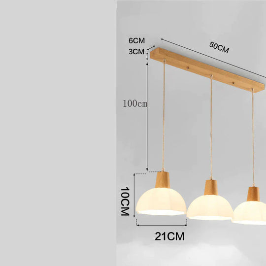 Nordic Restaurant Small Chandelier Solid Wood Creative Personality Single Head Three Bedside Bar