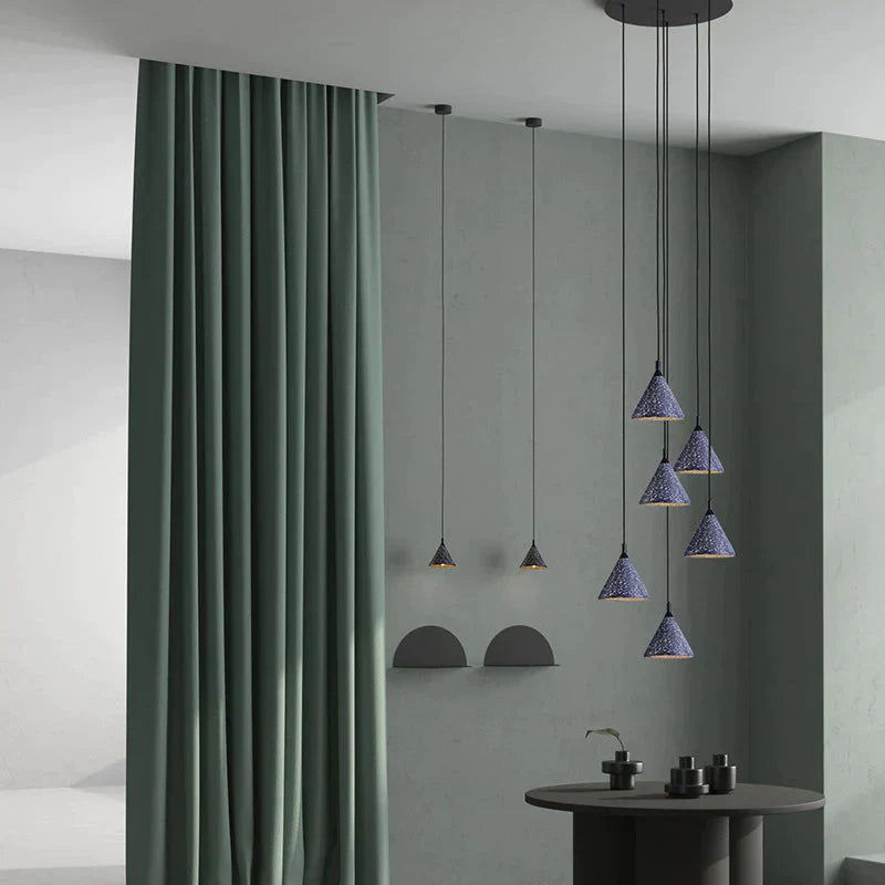 Terrazzo Bar Chandelier Cement Minimalist Restaurant Bedroom Bedside Speaker Single Small Pendant