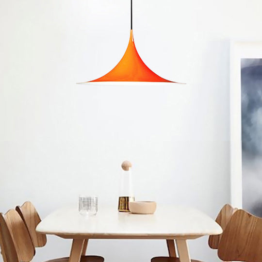 Sofia - 16/19W Trumpet Pendant Lighting Simplicity Metal 1 Light Black/Grey/White Hanging Orange /