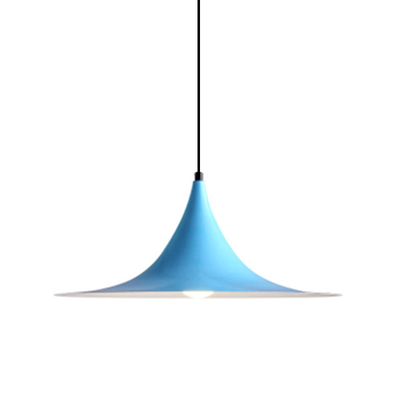 Sofia - 16/19W Trumpet Pendant Lighting Simplicity Metal 1 Light Black/Grey/White Hanging Blue / 16