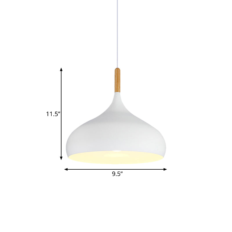 Scarlett - Nordic 9.5/12.5/14W Teardrop Pendant Lighting In Style Metal 1 Light Black/White/Gold