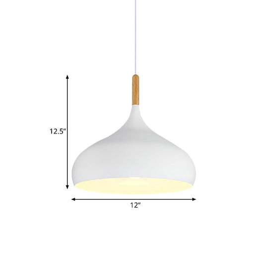 Scarlett - Nordic 9.5/12.5/14W Teardrop Pendant Lighting In Style Metal 1 Light Black/White/Gold