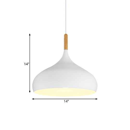 Scarlett - Nordic 9.5/12.5/14W Teardrop Pendant Lighting In Style Metal 1 Light Black/White/Gold