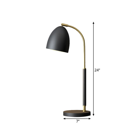 Unuk Veya Unukalhai Alfa Serpentis Ushakaron - Simplicity Metallic Dome Table Lamp: Elegant Black