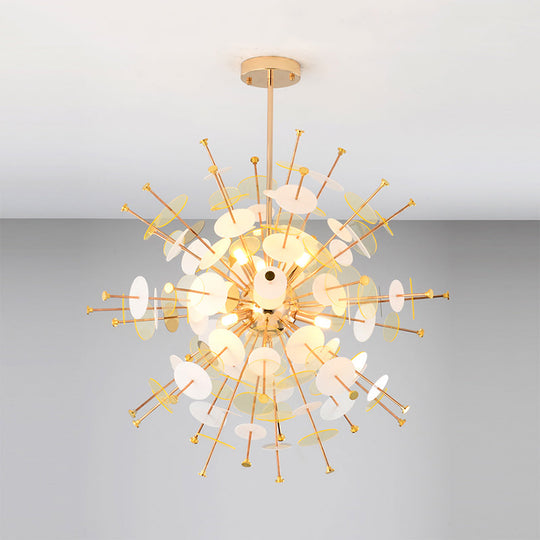 Valã©Rie - Modern Multi Head Sphere Chandelier Style Metal Hanging Light In Black/Gold With Small