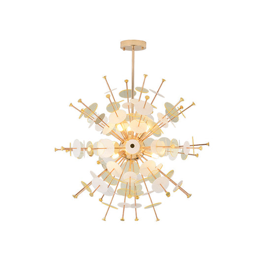Valã©Rie - Modern Multi Head Sphere Chandelier Style Metal Hanging Light In Black/Gold With Small