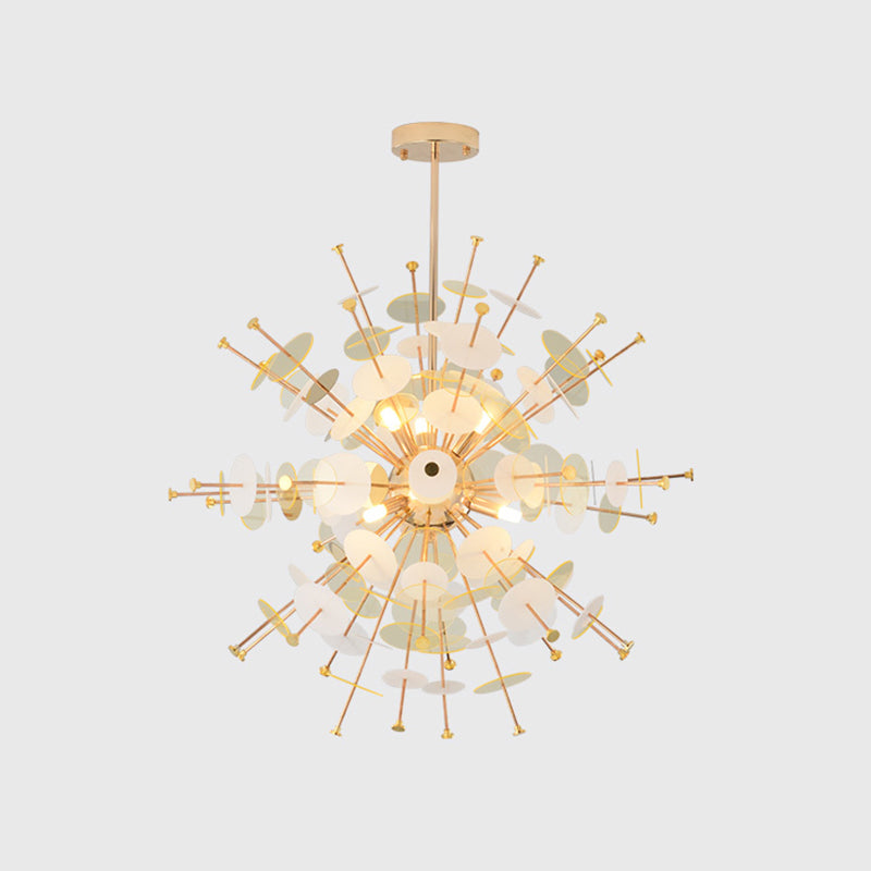 Valã©Rie - Modern Multi Head Sphere Chandelier Style Metal Hanging Light In Black/Gold With Small