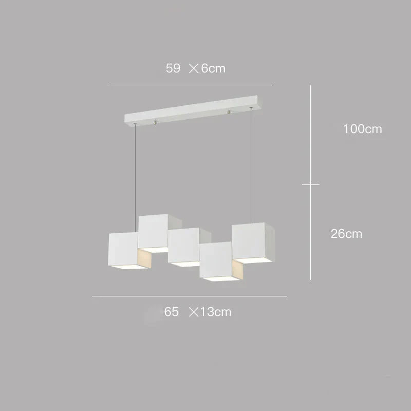 Simple Modern Bar Table Lamp Office Chandelier Designer Creative Geometric Dining Room White / 5