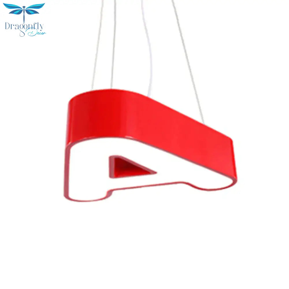 18’/23.5’ Wide Alphabet Flush Mount Lighting Kids Metal Red/Blue/Green Led Ceiling Light