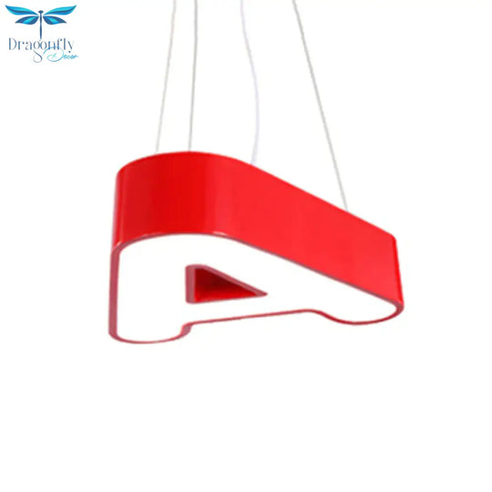 18’/23.5’ Wide Alphabet Flush Mount Lighting Kids Metal Red/Blue/Green Led Ceiling Light