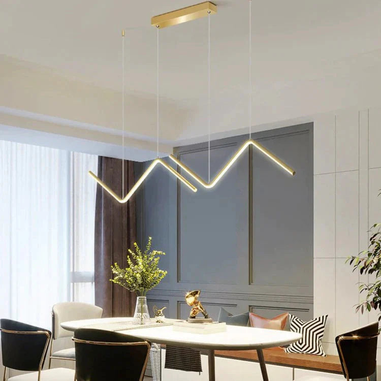 Nordic Minimalist Line Lamp Restaurant Chandelier Modern Simple Designer Net Red Lighting Bar Table