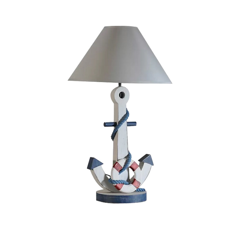 Rosanna - Fabric Task Lighting Kids Desk Lamp Conical Shape Single Bulb White