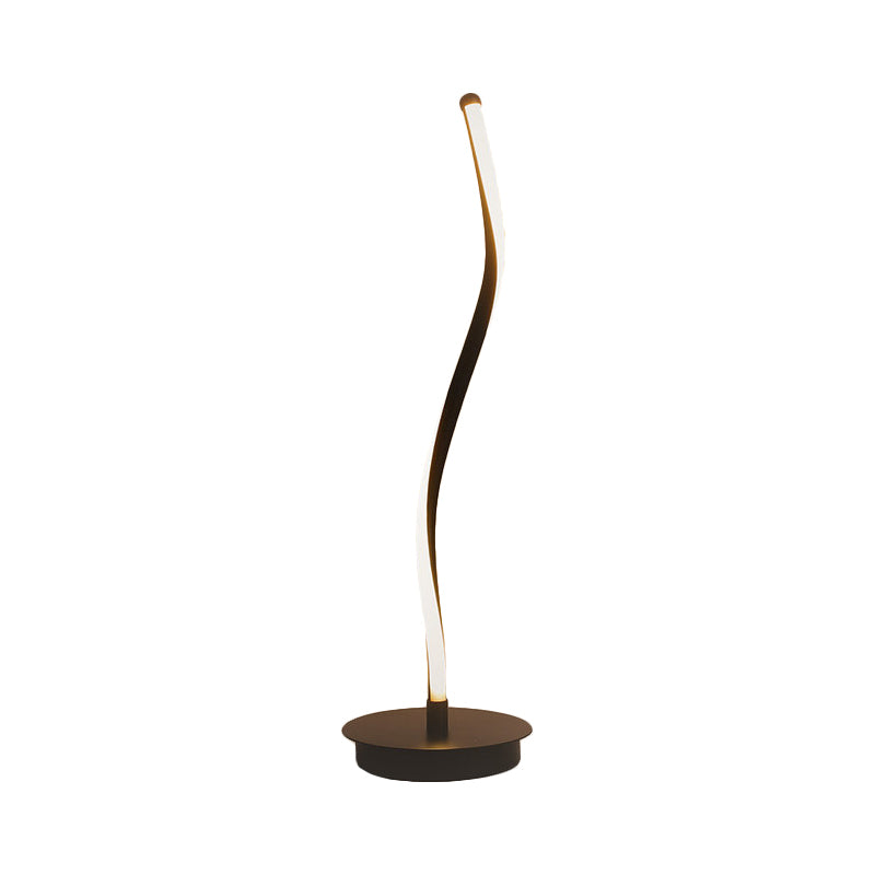 Dominique - Metal Ribbon - Like Night Light Simplicity Black/White Led Task Lighting With Round