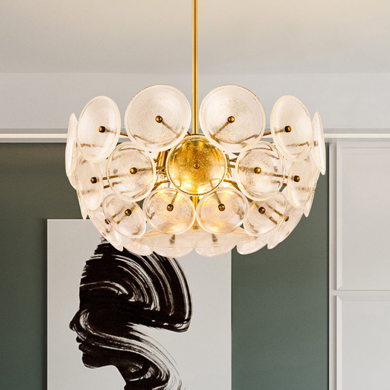Menkent - Disc Chandelier: Post - Modern Gold Hanging Lamp / 23.5
