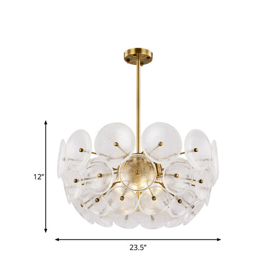 Menkent - Disc Chandelier: Post - Modern Gold Hanging Lamp