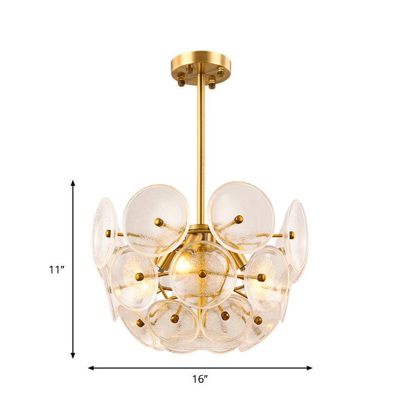Menkent - Disc Chandelier: Post - Modern Gold Hanging Lamp