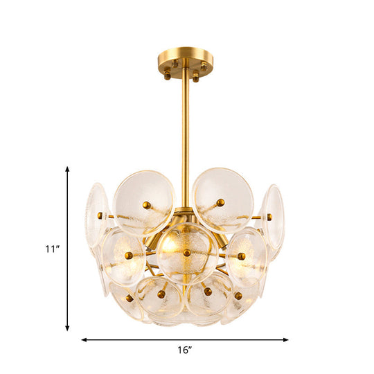 Menkent - Disc Chandelier: Post - Modern Gold Hanging Lamp