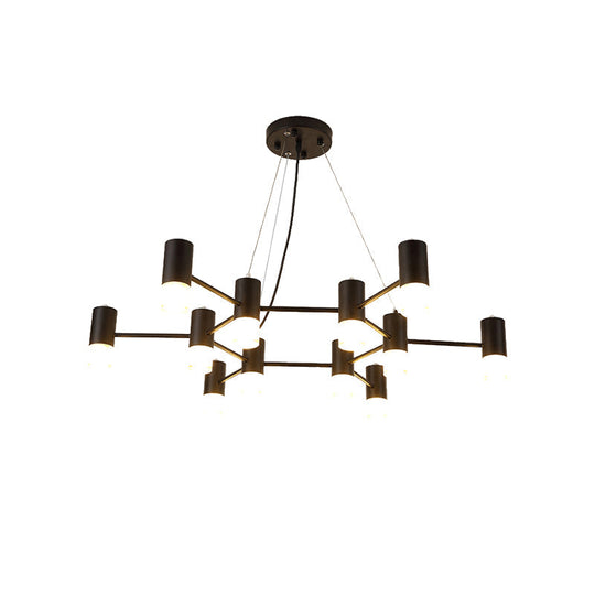 Julia - Black Modern Finish Hanging Light Honeycomb Metal Chandelier For Restaurant Cottage