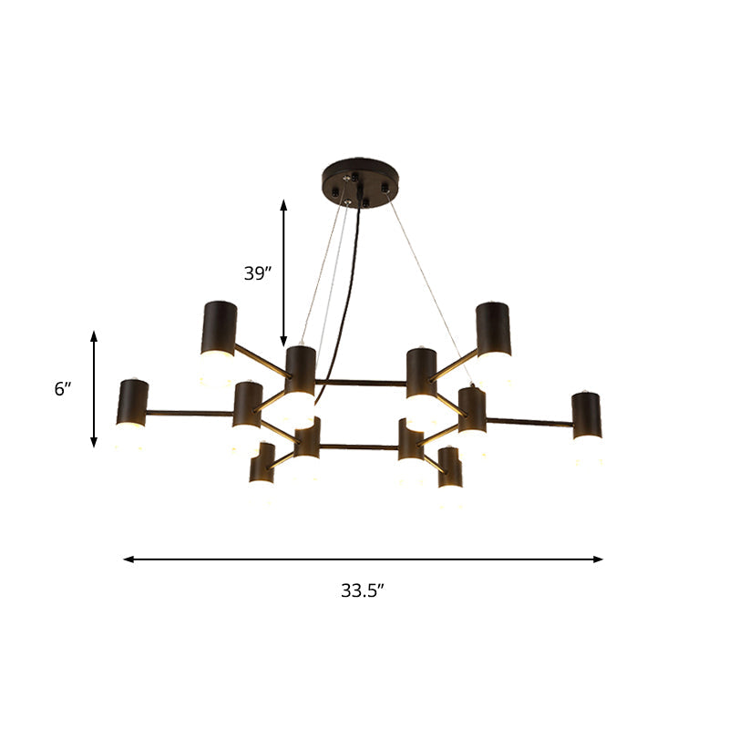 Julia - Black Modern Finish Hanging Light Honeycomb Metal Chandelier For Restaurant Cottage
