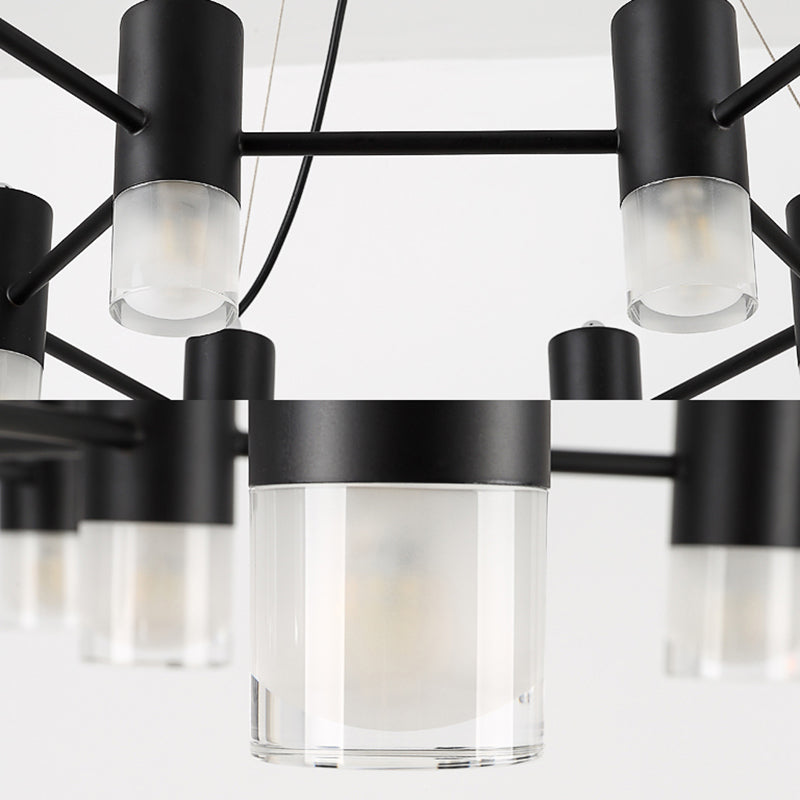 Julia - Black Modern Finish Hanging Light Honeycomb Metal Chandelier For Restaurant Cottage