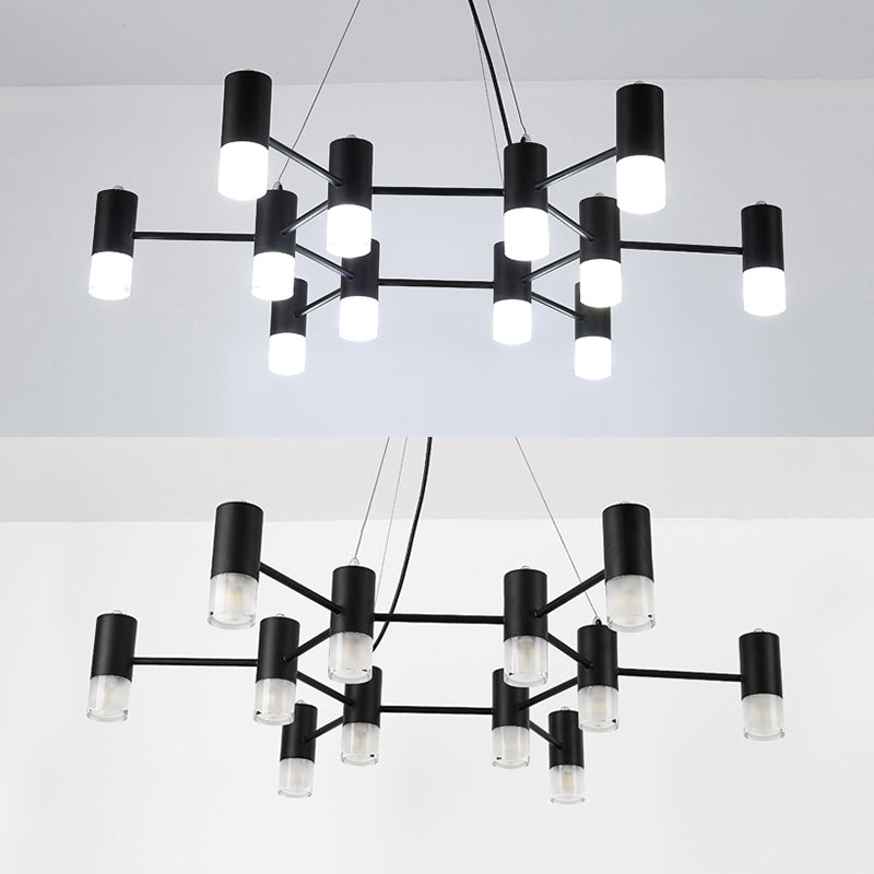 Julia - Black Modern Finish Hanging Light Honeycomb Metal Chandelier For Restaurant Cottage