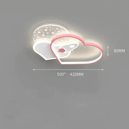 Ceiling Lamp Bedroom Modern Warm Romantic Nordic Creative Personality Love Girl Room Pink / F Tri -