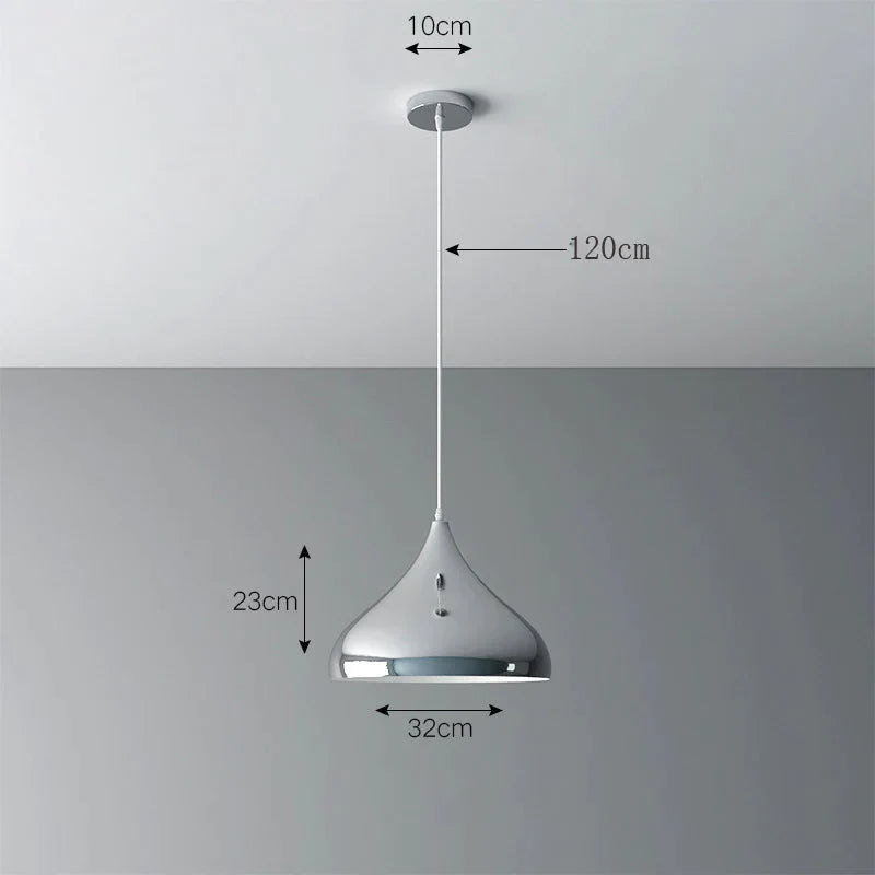Creative Chandelier Modern Light Luxury Restaurant Simple Single Head Three Silver Bar Milk Tea
