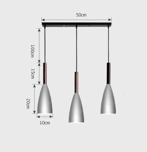 Nordic Minimalism Droplight E27 Aluminum Wood Pendant Lights Home Restaurant Decor Lighting Lamp