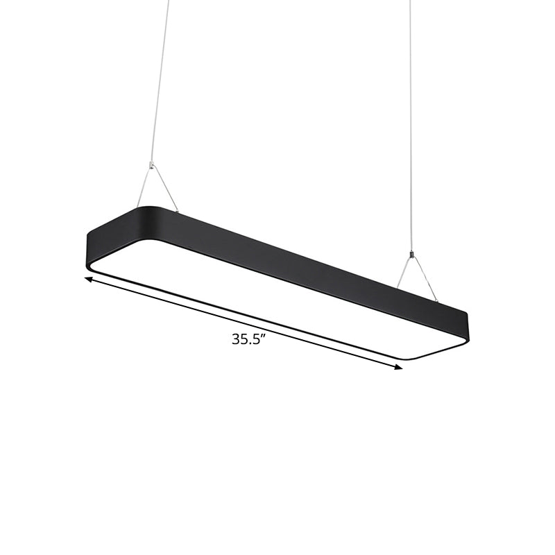 Gianfar - Office Led Hanging Pendant Modern Black Suspension Lighting With Rectangle Acrylic Shade