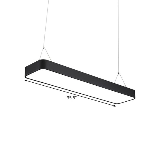 Gianfar - Office Led Hanging Pendant Modern Black Suspension Lighting With Rectangle Acrylic Shade