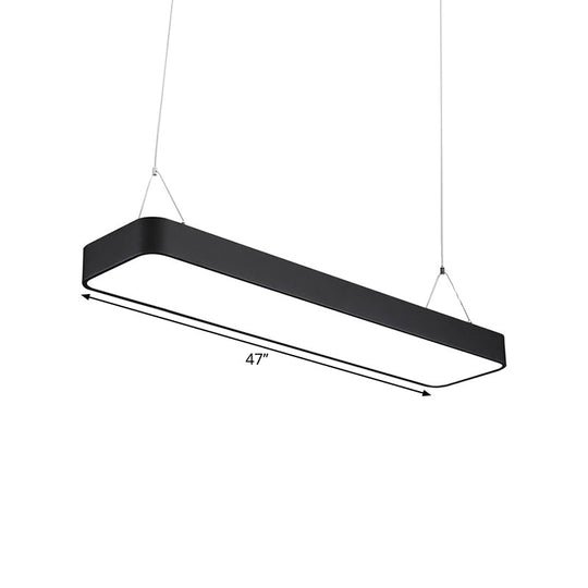 Gianfar - Office Led Hanging Pendant Modern Black Suspension Lighting With Rectangle Acrylic Shade