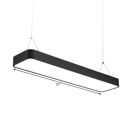 Gianfar - Office Led Hanging Pendant Modern Black Suspension Lighting With Rectangle Acrylic Shade