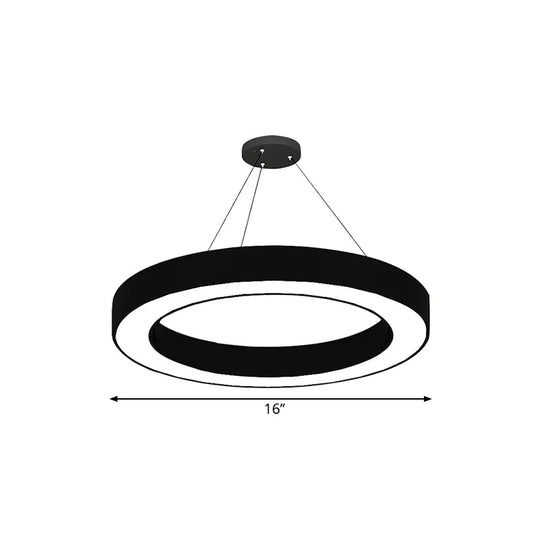 Circular Led Pendant Light In Black Lights