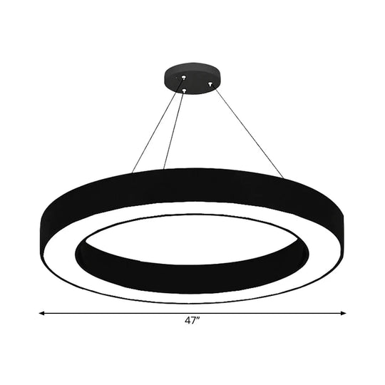 Circular Led Pendant Light In Black Lights