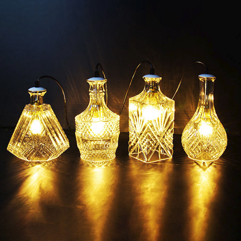 Michã¨le - Modern Clear Glass Wine Decanter Pendant Lamp Loft Single - Bulb Chen Bar Hanging