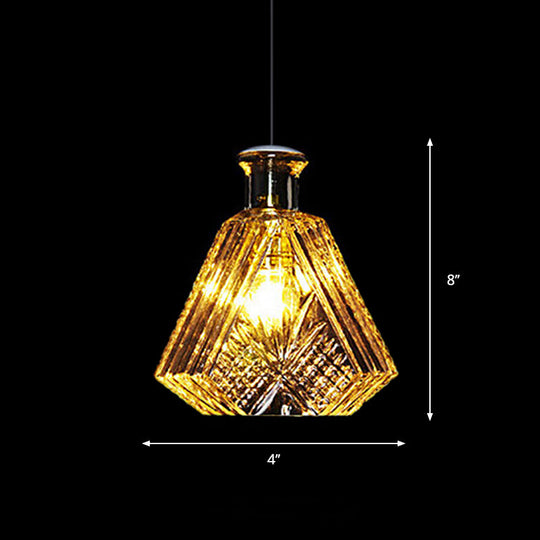 Michã¨le - Modern Clear Glass Wine Decanter Pendant Lamp Loft Single - Bulb Chen Bar Hanging