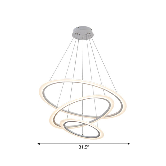 Multi Tier 2 - 3 - 4 Pendant Chandelier Acrylic White Led Ceiling Hang Light For Dining Room