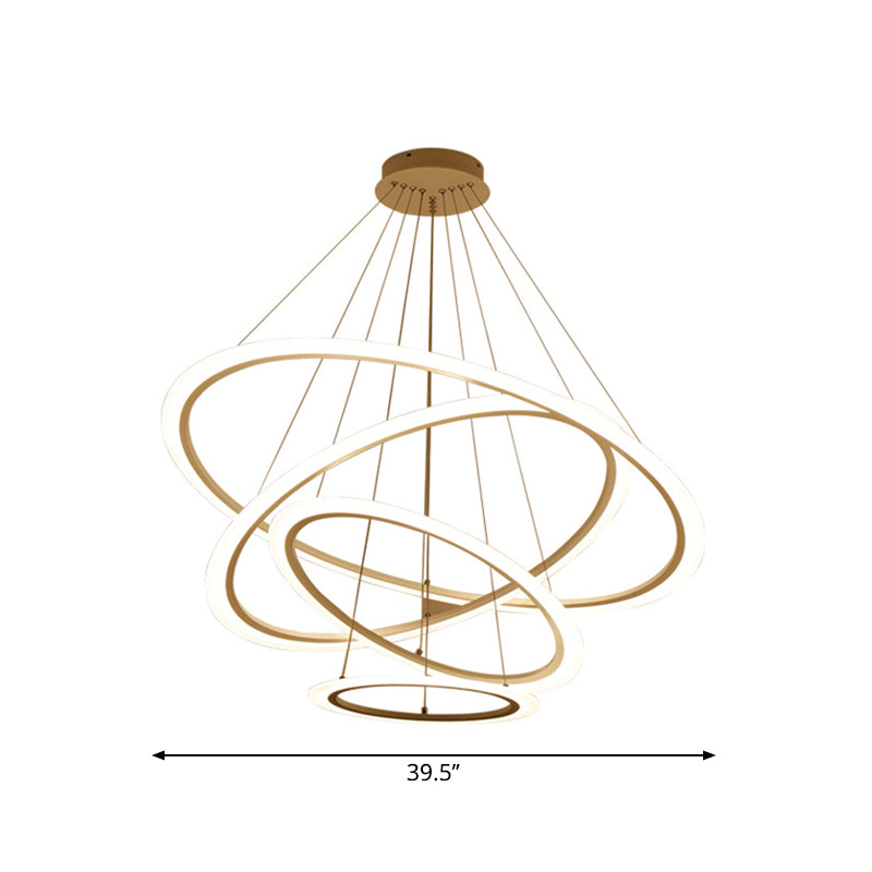 Multi Tier 2 - 3 - 4 Pendant Chandelier Acrylic White Led Ceiling Hang Light For Dining Room