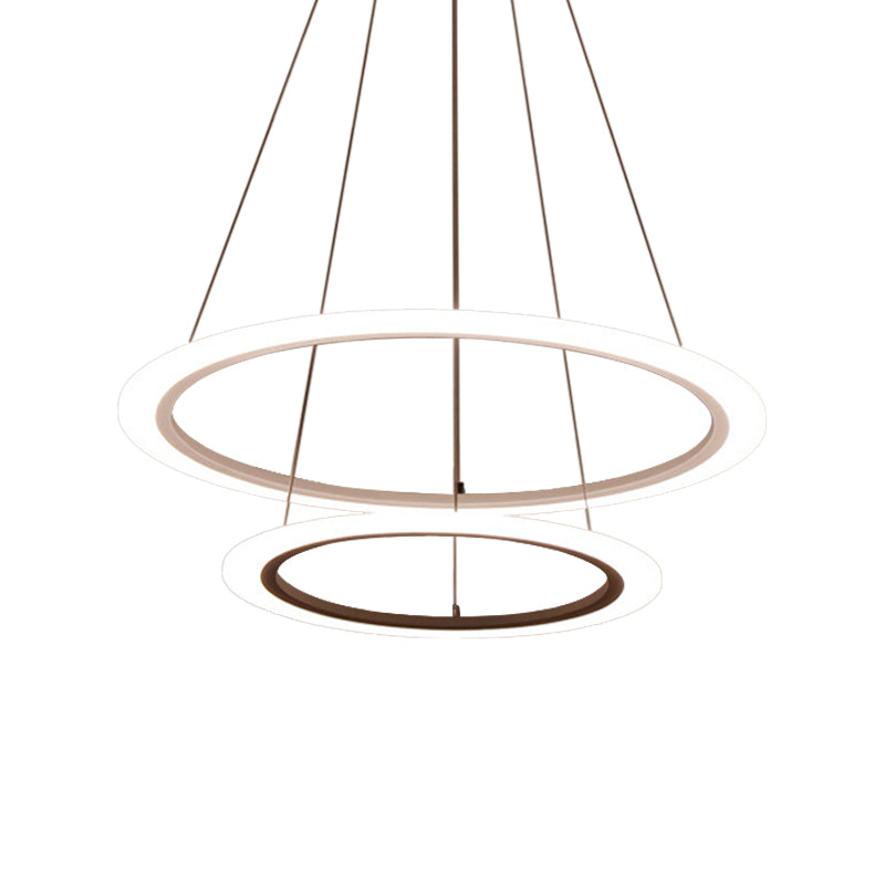Multi Tier 2 - 3 - 4 Pendant Chandelier Acrylic White Led Ceiling Hang Light For Dining Room / 2