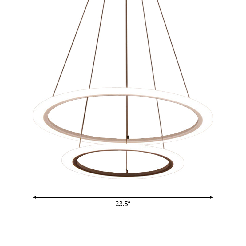 Multi Tier 2 - 3 - 4 Pendant Chandelier Acrylic White Led Ceiling Hang Light For Dining Room