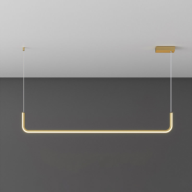 Molly - Sleek Aluminum Linear Pendant Light Fixture Simplicity Black/Gold Led Hanging Lamp Over